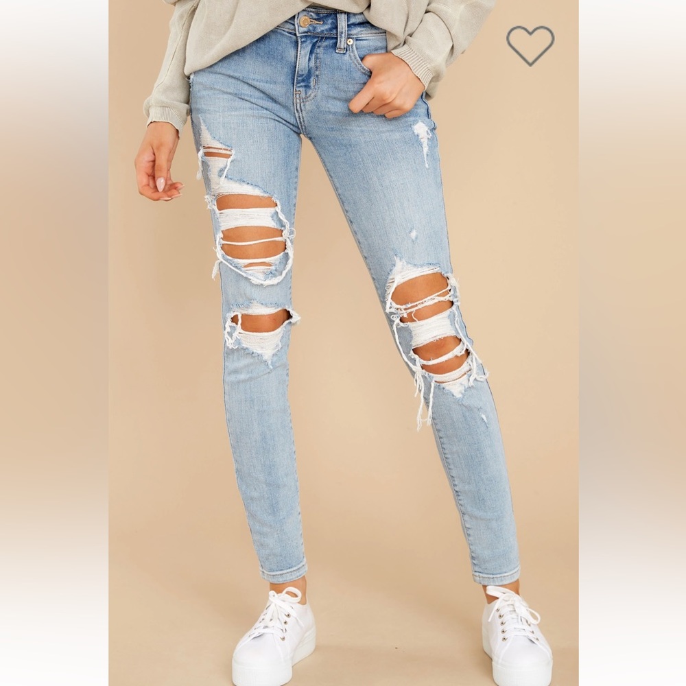Eunina -Jade mid ride skinny ankle distressed jean - size 0